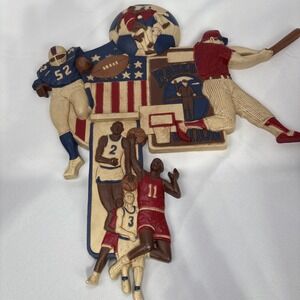 Vintage Homco 7628 Football Baseball Soccer 3D Wall‎ Art Sports Bar